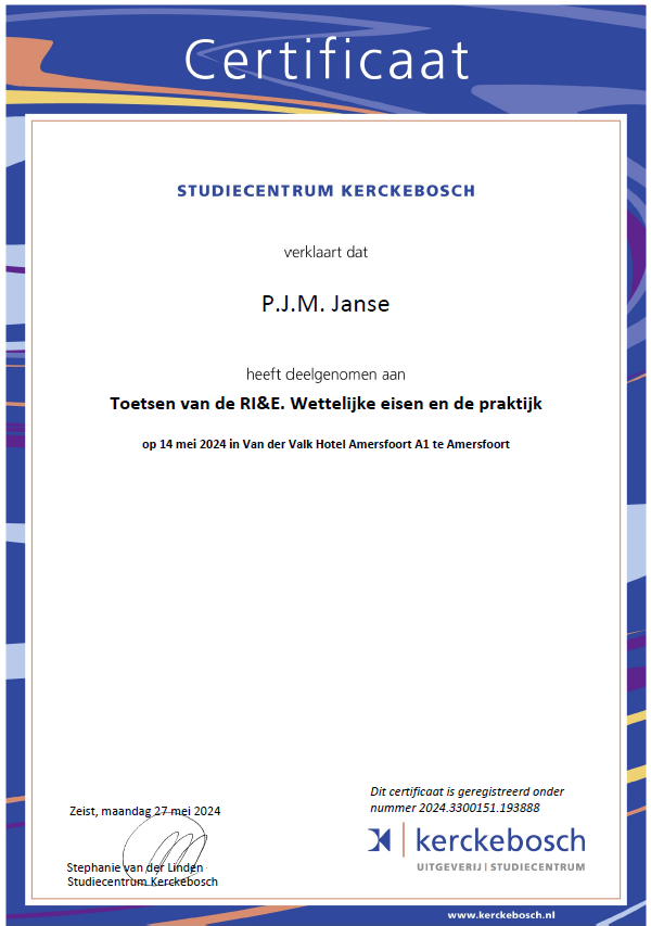 Toetsen van de RI&E. Wettelijke eisen en de praktijk